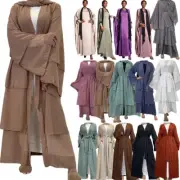 Ramadan Dubai Open Abaya Women Muslim Maxi Dress Caftan Kaftan Kimono Cardigan