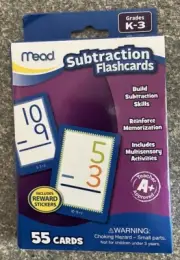 Mead Subtraction Flashcards ~ Grades K-3 ~ 55 Cards ~ Teacher A+ Approved ~ NIB