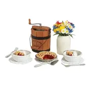 AMERICAN GIRL ADDY'S ICE CREAM SET~TREATS~PIE~BOWLS~FORKS~VASE~DOILIES~NEW