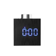 Ts-T13 Wooden Grain Led Knob Digital Electronic Thermometer Hygrometer Usb Charging Temperature And Humidity Measure Blue