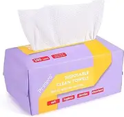 Primpro 100 Count Disposable Face Towels for Bathroom Hand Washcloth Lint-Free Dry Wipes Biodegradable Facial Cleansing Towelettes Ultra Soft Makeup Remover Towels (100 Count 1 Pack)