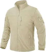 [Zozogag] Men's Fleece Jackets Fall Winter Cold Weather Thermal Tactical Jackets Full Zip Jackets Beige US XL Plus (CN 3XL)