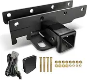 EYOUHZ for Jeep Wrangler Tow Hitch Trailer Kit with 4-Pin Wiring Harness Compatible with 2007-2018 Jeep Wrangler JK JKU Hitch Receiver with Cover, Rear Bumper 2 Inch Towing Combo (2/4 Doors Unlimited)