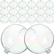 HOMSFOU 20pcs Iridescent Ball Christmas Ornament Christmas Plastic Baubles Clear Iridescent Fillable Ornaments Ball for Christmas Party Decorations