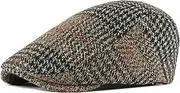 [Generic] Men's Beret Hat Spring Autumn and Winter Tweed Men's Beret Plaid Duck Tongue Cap Female England Retro Fashion Forward Cap