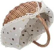 LOORGVEL Rustic Woven Picnic Basket Storage Basket with Handle for Picnics Grocery Shopping Organizing Versatile Sturdy Design for Outdoor Activities