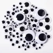 100pcs Joggle Moveable Black Eye Wiggly Google Googly Eyes Craft Stick On Art