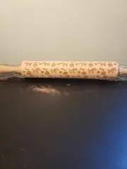 Embossed Dog Wooden Rolling Pin 17" Cookies, Dog Treats and More