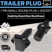 7 PIN SMALL ROUND TRAILER PLUG SOCKET SET TRUCK CARAVAN BOAT ADAPTER CONNECTOR