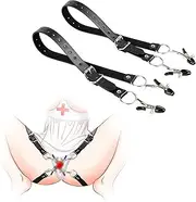 [AAPIKA] Bed Restraints Bondaged Kit Adult Couple Sexy Straps Accessories Harness Leather Body Chain Lingerie Set,Black,One Size