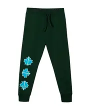 Dsquared2 Kids Leaf Printed Drawstring Pants 8Y Black