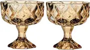 ANJIAOSHOU 2-Piece Ice Cream Glasses, 9 oz for Sundaes, Cocktails, Salads, Snacks (Amber)