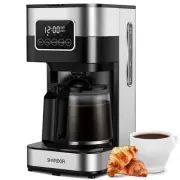 10-Cup Programmable Coffee Maker, Regular & Strong Brew Drip Coffee Machine f...