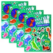 4x Bookoli Funky Stickers Amazing Animals Kids Activity Book Art/Craft Pad