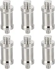 uxcell Camera Spigot Screws Converter 3/8" to 1/4" Male to Male, 6 Pack Tripod Screw Adapter Spigot Stud for Light Stand Hot Shoe Cold Shoe Adapter Ball Head Flash, Black