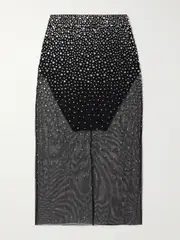 [Alex Perry] Alex Perry - Crystal-embellished Tulle Skirt - Black - UK 14 UK 14 Black
