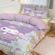 Bed Sheets g911 Kuromi Print Bedding Set Pattern Duvet Cove Set 3 Pieces 1 Quilt Cover And 2 Pillowcases for Women Men Teens tq911 Bed Sheets