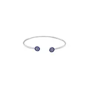 Bevilles Evil Eye Bangle with Cubic Zirconia in Sterling Silver
