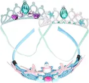 Vaguelly 3pcs Glitter Rhinestones Headbands for Girls Elastic Party Headdresses for Birthdays and Cosplay Creative to Princess Costumes