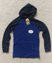 Boys 8-20 Urban Pipeline Blue Henley Pull-Over Hoodie Sweater: size medium