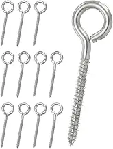 uxcell Screw Eyes 3/16 x 2.5 Inch / M5x65mm, 12 Pcs 304 Stainless Steel Eye Screw Hooks Self Tapping Eye Bolt for Wood Securing Cables Wire, Indoor & Outdoor Use, Silver