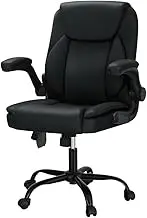 Artiss Massage Office Chair, PU Leather 2 Point Ergonomic Gaming Computer Desk Recliner Chairs Armchair for Room Executive Home, Up to 105 Degree Back Recline Adjustment Black