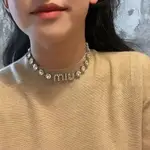 DIAMOND CHOKER NECKLACE 滿鑽字母大寶石水晶短版項鍊女宴會高級感超閃氣質鑲鑽鎖骨鏈潮