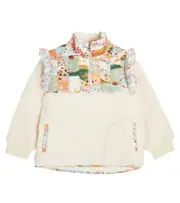 [Chloe Kids] Chloé Kids Patchwork faux shearling jacket Y 14 beige