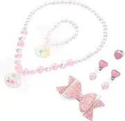 Kisangel 6Pcs Shell Pearl Necklace Bracelet Set for Fashion Jewelry with Rings and Earrings for Parties Costumes and Everyday Wear