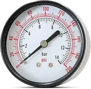 Supply Giant 2.5" inch Dial Utility Dry Water Pressure Gauge, Ideal for Swimming Pool Filter - Spa - Sprinkler - Well Pump - Aquarium - Water Hose, 1/4" NPT Brass Connection