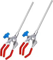 ROMISBABA 2pcs Stainless Steel Flask Clamp 3-prong Laboratory Clamp Strong Clamping Force for Flask Beaker Test Tube