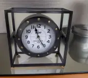 Three Hands Corp Free Standing Battery Operated Retro Swivel Analog Mantel Clock