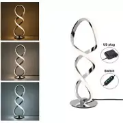 Desktop Corded Bedside Lamp, LED Table Lamp for Bedroom Spiral Table Lamp