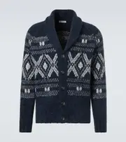 [Brunello Cucinelli] Brunello Cucinelli Fair Isle alpaca wool-blend cardigan AU 96 blue
