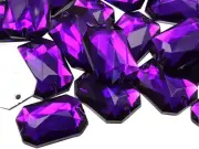 25X18Mm Purple Amethyst CH05 Flat Back Octagon Sew on Beads for Crafts Plastic A