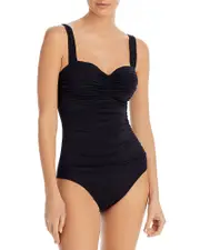 Bleu by Rod Beattie Shirred Bandeau One Piece Swimsuit