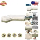 600D Rip-Stop Patio Sofa Cover with Air Vents - Light Green, L-Sectional 58''