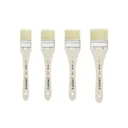 XDT#2806 Hake Artist Paint Brush 4Pc Set Hog Bristle 1in+1.25in+1.5in+1.75in