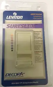 Leviton Decora Single Pole Slide Dimmer Switch w/ Locator Light 6631-PI