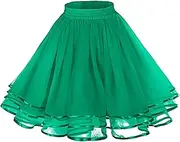 [HoneyStore] Women's Retro 3-Layered Puff Rockabilly Skirt Short Petticoat Dance Dress