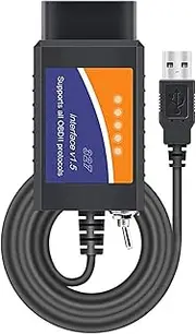 OBD2 Diagnostic Connector Cable USB Interface Auto Fault Checking Tool Fit for and with Switch and USB Interface Professional Vehicle Fault Checking Using High Quality Plastic