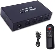 domoi Optical Switcher with 2 Way Spdif Toslink Optical Digital Audio Splitter 3 in 1 Out with IR Remote Control Switch Replacement Spare Parts Accessories, Black, 500701258