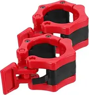 Ciieeo 1 Pair Barbell Clip Weightlifting Bar Clamps Weight Lifting Accessories Weightlifting Barbell Collars Barbell Lock Collars Barbell Spring Clip Dumbbell Clamps Gym Gear Iron Red