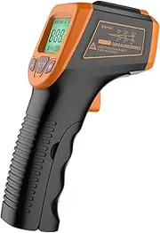 YaSao Infrared Thermometer, Non-Contact Digital Industrial Temperature Gun -58°F to 1112°F (-50°C to 600°C) with LCD Display,Orange