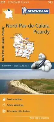 Nord Pas de Calais Road Map 511 by Michelin (2016) (BRAND NEW)