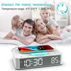 Multifunctional LED Mirror Digital Alarm Clock Desktop Electronic Clock Wi 6