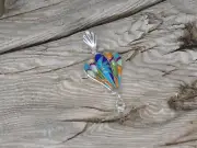 Hot Air Balloon Sterling Silver Mixed Gem Stone & Opal Raised Petite Pendant USA