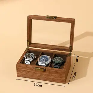 手錶盒 錶盒 手錶收藏盒 便雅木紋皮手錶盒首飾收納盒子玻璃天窗腕錶收藏箱手鍊手錶展示盒『ZW0003』