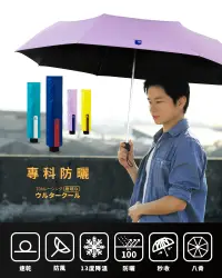 在飛比找松果購物優惠-【TDN】專科降溫13度收的妙三折傘超輕秒收傘黑膠自動收傘(