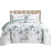 Leaf Soft Bedspread Quilted Coverlet Patchwork Set Queen Size Bedding
